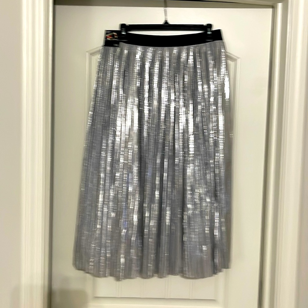 Silver Pleated Skirt